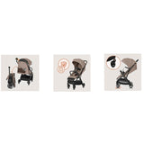 Carucior sport, Lionelo, Bess, Sustine 22 kg, 6 luni+, Capotina impermeabila si protectie SPF 50+, Include suport sticla, Pliere cu o singura mana, Maner pentru transport, Bej