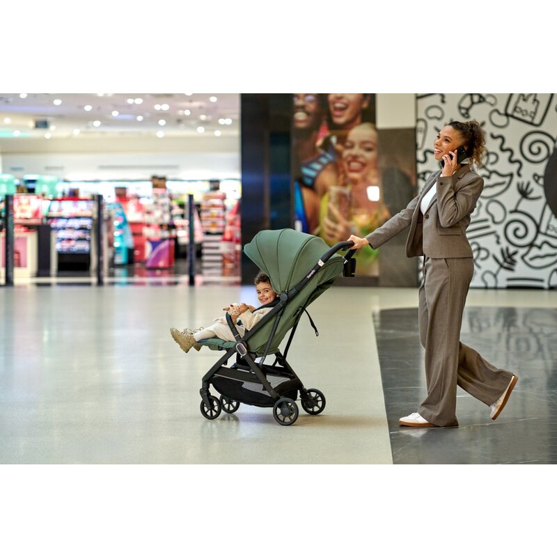 Carucior sport, Lionelo, Bess, Sustine 22 kg, 6 luni+, Capotina impermeabila si protectie SPF 50+, Include suport sticla, Pliere cu o singura mana, Maner pentru transport, Bej