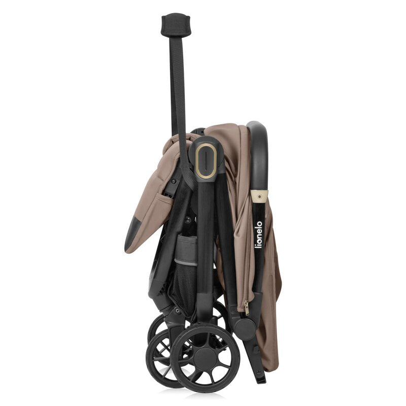 Carucior sport, Lionelo, Bess, Greutate redusa - 7.5 kg, Sustine 22 kg, 6 luni+, Capotina impermeabila, Protectie SPF 50+, Include suport sticla, Pliere cu o singura mana, Compact, Maner pentru transport, Conform cu EN1888-1 si EN1888-2, Bej - gogobaby.ro