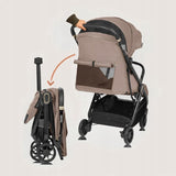 Carucior sport, Lionelo, Bess, Sustine 22 kg, 6 luni+, Capotina impermeabila si protectie SPF 50+, Include suport sticla, Pliere cu o singura mana, Maner pentru transport, Bej