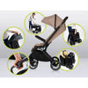 Carucior sport, Lionelo, Cloe, Cu accesorii, Cadru din aluminiu, Pana la 22 kg, Usor, Pliere compacta pentru avion, cu o singura mana, Ideal pentru toate tipurile de suprafete, 6 luni+, Bej