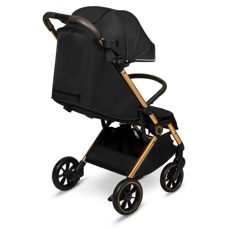 Carucior sport, Lionelo, Cloe, Cu accesorii, Cadru din aluminiu, Pana la 22 kg, Usor, Pliere compacta pentru avion, cu o singura mana, Ideal pentru toate tipurile de suprafete, 6 luni+, Black Onyx