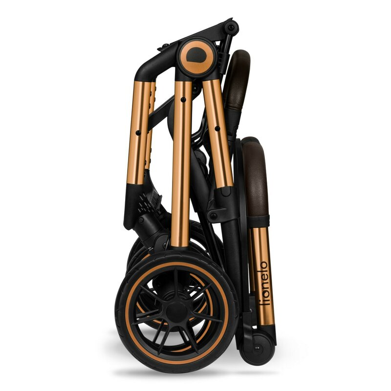 Carucior sport, Lionelo, Cloe, Cu accesorii, Cadru din aluminiu, Pana la 22 kg, Usor, Pliere compacta pentru avion, cu o singura mana, Ideal pentru toate tipurile de suprafete, 6 luni+, Black Onyx