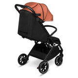 Carucior sport, Lionelo, Cloe, Cu accesorii, Cadru din aluminiu, Pana la 22 kg, Usor, Pliere compacta pentru avion, cu o singura mana, Ideal pentru toate tipurile de suprafete, 6 luni+, Maro