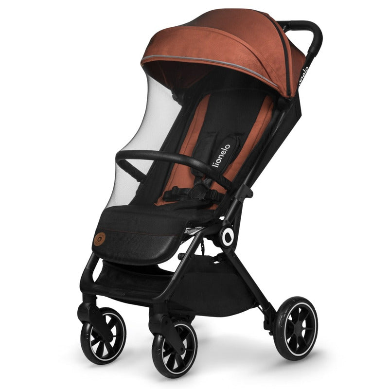 Carucior sport, Lionelo, Cloe, Cu accesorii, Cadru din aluminiu, Pana la 22 kg, Usor, Pliere compacta pentru avion, cu o singura mana, Ideal pentru toate tipurile de suprafete, 6 luni+, Maro