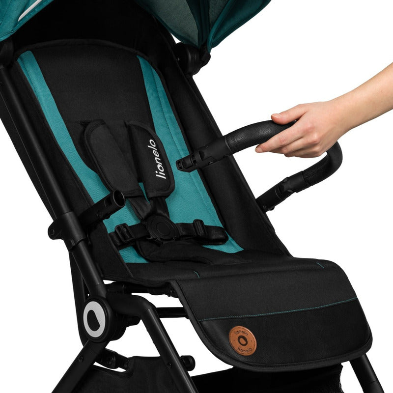 Carucior sport, Lionelo, Cloe, Cu accesorii, Cadru din aluminiu, Pana la 22 kg, Usor, Pliere compacta pentru avion, cu o singura mana, Ideal pentru toate tipurile de suprafete, 6 luni+, Verde Smarald - gogobaby.ro