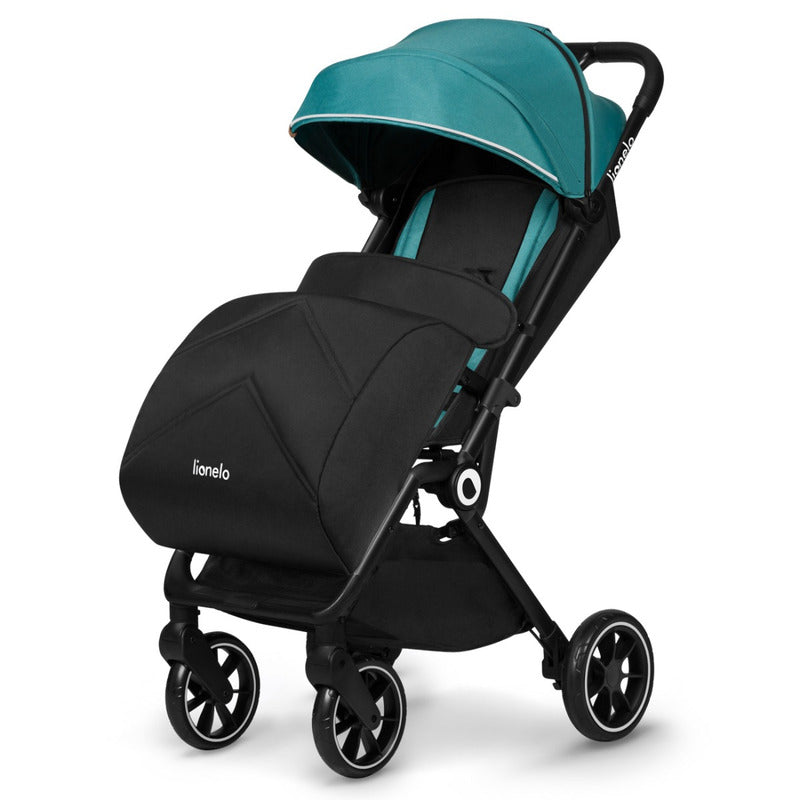 Carucior sport, Lionelo, Cloe, Cu accesorii, Cadru din aluminiu, Pana la 22 kg, Usor, Pliere compacta pentru avion, cu o singura mana, Ideal pentru toate tipurile de suprafete, 6 luni+, Verde Smarald - gogobaby.ro