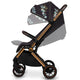 Carucior sport, Lionelo, Cloe, Golden Moments, Editie limitata, Cu accesorii, Cadru din aluminiu, Pana la 22 kg, Usor, Pliere compacta pentru avion, cu o singura mana, Ideal pentru toate tipurile de suprafete, 6 luni+, Negru