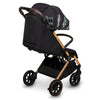 Carucior sport, Lionelo, Cloe, Golden Moments, Editie limitata, Cu accesorii, Cadru din aluminiu, Pana la 22 kg, Usor, Pliere compacta pentru avion, cu o singura mana, Ideal pentru toate tipurile de suprafete, 6 luni+, Negru