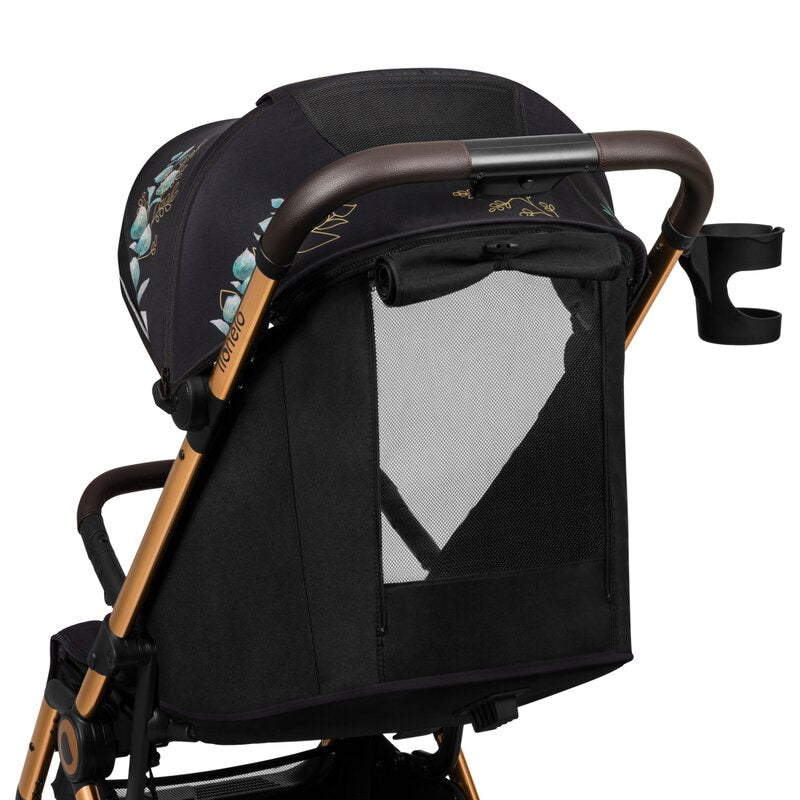 Carucior sport, Lionelo, Cloe, Golden Moments, Editie limitata, Cu accesorii, Cadru din aluminiu, Pana la 22 kg, Usor, Pliere compacta pentru avion, cu o singura mana, Ideal pentru toate tipurile de suprafete, 6 luni+, Negru