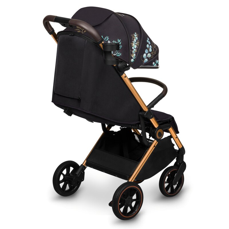 Carucior sport, Lionelo, Cloe, Golden Moments, Editie limitata, Cu accesorii, Cadru din aluminiu, Pana la 22 kg, Usor, Pliere compacta pentru avion, cu o singura mana, Ideal pentru toate tipurile de suprafete, 6 luni+, Negru - gogobaby.ro