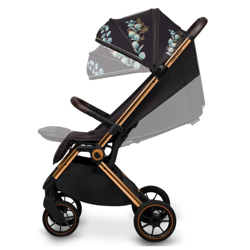 Carucior sport, Lionelo, Cloe, Golden Moments, Editie limitata, Cu accesorii, Cadru din aluminiu, Pana la 22 kg, Usor, Pliere compacta pentru avion, cu o singura mana, Ideal pentru toate tipurile de suprafete, 6 luni+, Negru - gogobaby.ro
