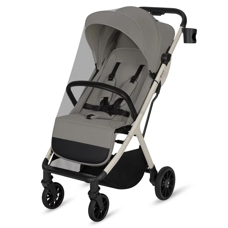 Carucior sport, Lionelo, Cloe Plus, Cu accesorii, Cadru din aluminiu, Pana la 22 kg, Usor, Pliere compacta pentru avion, cu o singura mana, Ideal pentru toate tipurile de suprafete, 6 luni+, Bej