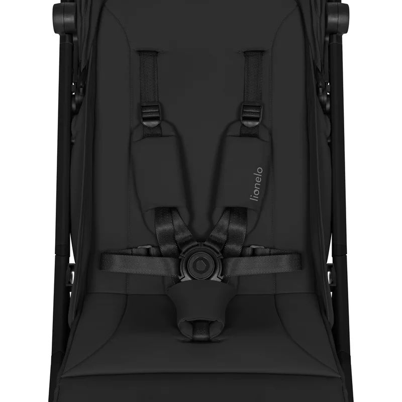 Carucior sport, Lionelo, Cloe Plus, Cu accesorii, Cadru din aluminiu, Pana la 22 kg, Usor, Pliere compacta pentru avion, cu o singura mana, Ideal pentru toate tipurile de suprafete, 6 luni+, Negru