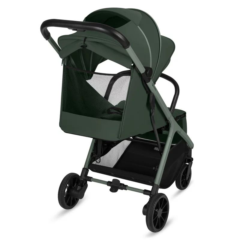 Carucior sport, Lionelo, Cloe Plus, Cu accesorii, Cadru din aluminiu, Pana la 22 kg, Usor, Pliere compacta pentru avion, cu o singura mana, Ideal pentru toate tipurile de suprafete, 6 luni+, Verde