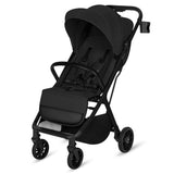 Carucior sport, Lionelo, Cloe Plus, Cu accesorii, Cadru din aluminiu, Pana la 22 kg, Usor, Pliere compacta pentru avion, cu o singura mana, Ideal pentru toate tipurile de suprafete, 6 luni+, Negru