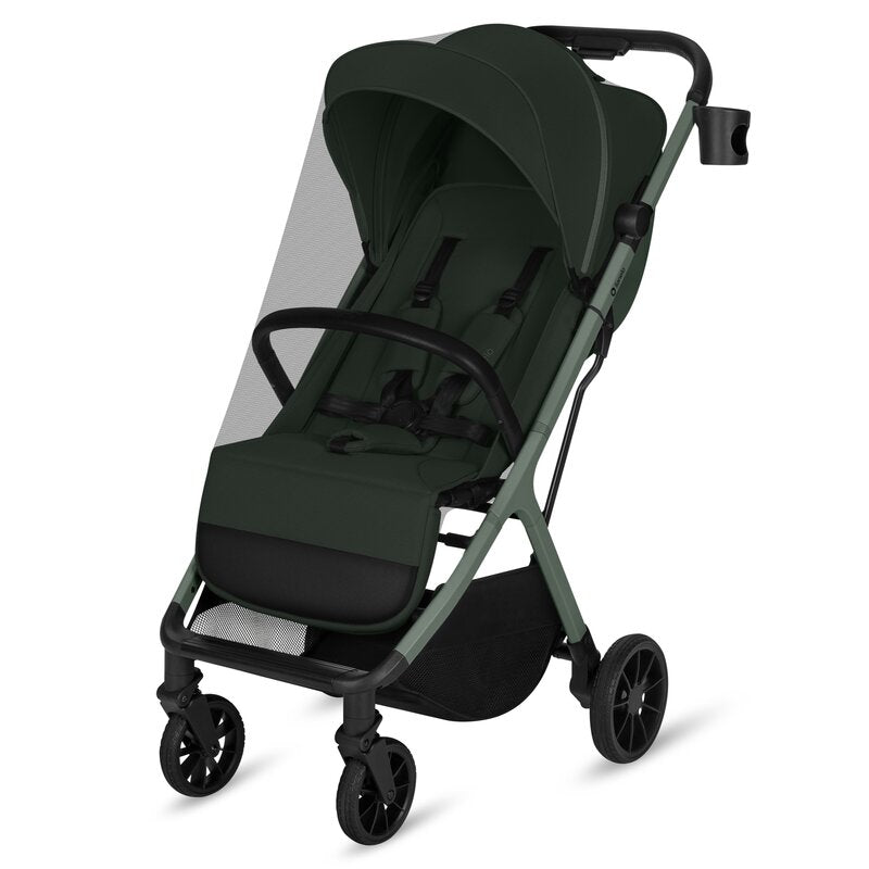 Carucior sport, Lionelo, Cloe Plus, Cu accesorii, Cadru din aluminiu, Pana la 22 kg, Usor, Pliere compacta pentru avion, cu o singura mana, Ideal pentru toate tipurile de suprafete, 6 luni+, Verde