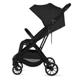 Carucior sport, Lionelo, Cloe Plus, Cu accesorii, Cadru din aluminiu, Pana la 22 kg, Usor, Pliere compacta pentru avion, cu o singura mana, Ideal pentru toate tipurile de suprafete, 6 luni+, Negru