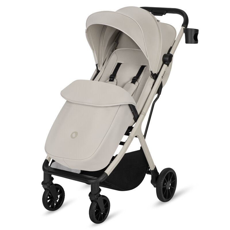 Carucior sport, Lionelo, Cloe Plus, Cu accesorii, Cadru din aluminiu, Pana la 22 kg, Usor, Pliere compacta pentru avion, cu o singura mana, Ideal pentru toate tipurile de suprafete, 6 luni+, Bej