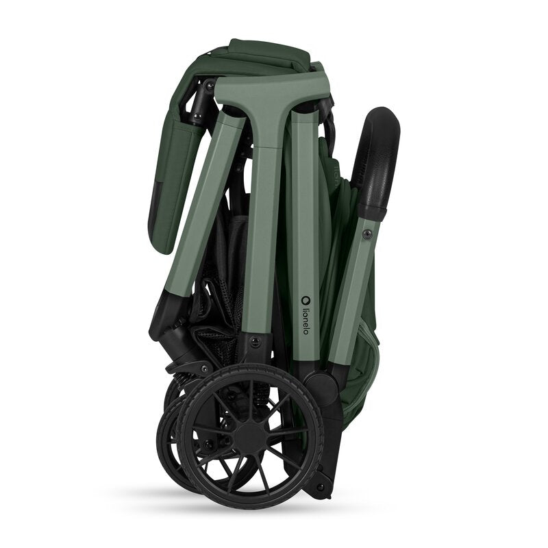 Carucior sport, Lionelo, Cloe Plus, Cu accesorii, Cadru din aluminiu, Pana la 22 kg, Usor, Pliere compacta pentru avion, cu o singura mana, Ideal pentru toate tipurile de suprafete, 6 luni+, Verde