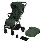 Carucior sport, Lionelo, Cloe Plus, Cu accesorii, Cadru din aluminiu, Pana la 22 kg, Usor, Pliere compacta pentru avion, cu o singura mana, Ideal pentru toate tipurile de suprafete, 6 luni+, Verde