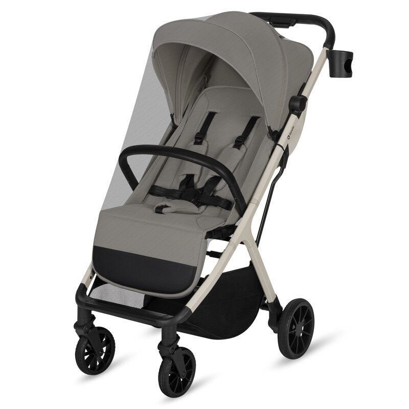 Carucior sport, Lionelo, Cloe Plus, Cu accesorii, Cadru din aluminiu, Pana la 22 kg, Usor, Pliere compacta pentru avion, cu o singura mana, Ideal pentru toate tipurile de suprafete, 6 luni+, Bej