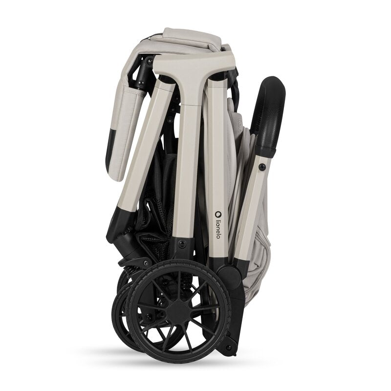 Carucior sport, Lionelo, Cloe Plus, Cu accesorii, Cadru din aluminiu, Pana la 22 kg, Usor, Pliere compacta pentru avion, cu o singura mana, Ideal pentru toate tipurile de suprafete, 6 luni+, Bej