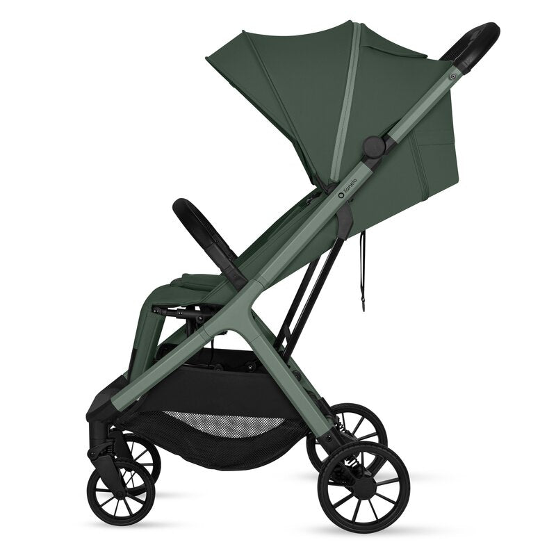 Carucior sport, Lionelo, Cloe Plus, Cu accesorii, Cadru din aluminiu, Pana la 22 kg, Usor, Pliere compacta pentru avion, cu o singura mana, Ideal pentru toate tipurile de suprafete, 6 luni+, Verde