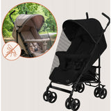 Carucior sport, Lionelo, Elia, Cu plasa de tantari, Suport de picioare reglabil, Spatar ajustabil in 4 pozitii, Capotina XXL, Pliere tip umbrela, Capacitate 15 kg, 6 luni+, EN 1888, Negru