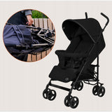 Carucior sport, Lionelo, Elia, Cu plasa de tantari, Suport de picioare reglabil, Spatar ajustabil in 4 pozitii, Capotina XXL, Pliere tip umbrela, Capacitate 15 kg, 6 luni+, EN 1888, Negru