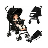 Carucior sport, Lionelo, Elia, Cu plasa de tantari, Suport de picioare reglabil, Spatar ajustabil in 4 pozitii, Capotina XXL, Pliere tip umbrela, Capacitate 15 kg, 6 luni+, EN 1888, Negru