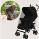 Carucior sport, Lionelo, Elia, Cu plasa de tantari, Suport de picioare reglabil, Spatar ajustabil in 4 pozitii, Capotina XXL, Pliere tip umbrela, Capacitate 15 kg, 6 luni+, EN 1888, Negru