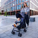 Carucior sport, Lionelo, Elia, Cu plasa de tantari, Suport de picioare reglabil, Spatar ajustabil in 4 pozitii, Capotina XXL, Pliere tip umbrela, Capacitate 15 kg, 6 luni+, EN 1888, Verde grafit