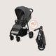 Carucior sport, Lionelo, Emerald, Pliere cu o mana, Copertina XXL UPF50+, Spatar reglabil, Suspensie completa, Roti EVA, 6- 48 luni, Pana la 22 kg, Gri