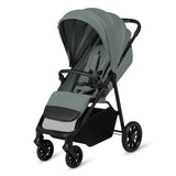 Carucior sport, Lionelo, Emerald, Pliere cu o mana, Copertina XXL UPF50+, Spatar reglabil, Suspensie completa, Roti EVA, 6- 48 luni, Pana la 22 kg, Verde