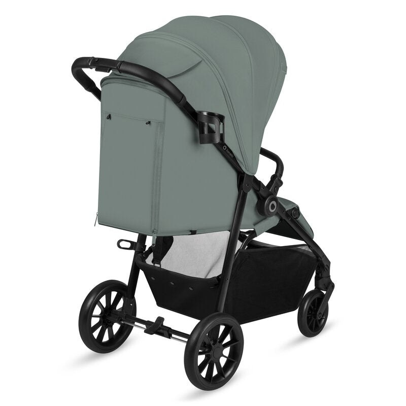 Carucior sport, Lionelo, Emerald, Pliere cu o mana, Copertina XXL UPF50+, Spatar reglabil, Suspensie completa, Roti EVA, 6- 48 luni, Pana la 22 kg, Verde