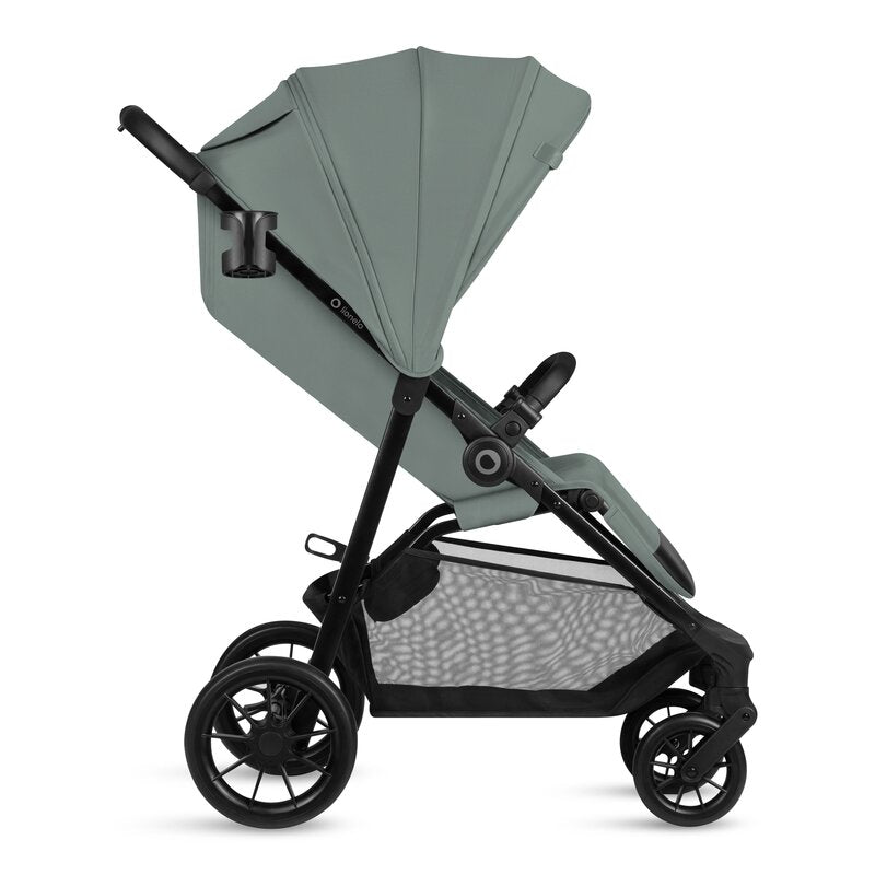 Carucior sport, Lionelo, Emerald, Pliere cu o mana, Copertina XXL UPF50+, Spatar reglabil, Suspensie completa, Roti EVA, 6- 48 luni, Pana la 22 kg, Verde