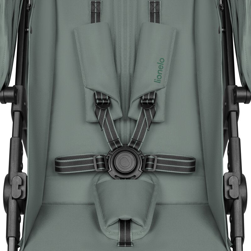 Carucior sport, Lionelo, Emerald, Pliere cu o mana, Copertina XXL UPF50+, Spatar reglabil, Suspensie completa, Roti EVA, 6- 48 luni, Pana la 22 kg, Verde