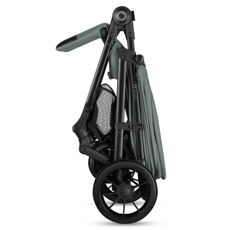 Carucior sport, Lionelo, Emerald, Pliere cu o mana, Copertina XXL UPF50+, Spatar reglabil, Suspensie completa, Roti EVA, 6- 48 luni, Pana la 22 kg, Verde