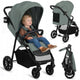 Carucior sport, Lionelo, Emerald, Pliere cu o mana, Copertina XXL UPF50+, Spatar reglabil, Suspensie completa, Roti EVA, 6- 48 luni, Pana la 22 kg, Verde