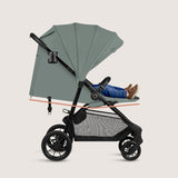 Carucior sport, Lionelo, Emerald, Pliere cu o mana, Copertina XXL UPF50+, Spatar reglabil, Suspensie completa, Roti EVA, 6- 48 luni, Pana la 22 kg, Verde