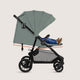 Carucior sport, Lionelo, Emerald, Pliere cu o mana, Copertina XXL UPF50+, Spatar reglabil, Suspensie completa, Roti EVA, 6- 48 luni, Pana la 22 kg, Verde