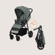 Carucior sport, Lionelo, Emerald, Pliere cu o mana, Copertina XXL UPF50+, Spatar reglabil, Suspensie completa, Roti EVA, 6- 48 luni, Pana la 22 kg, Verde