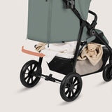 Carucior sport, Lionelo, Emerald, Pliere cu o mana, Copertina XXL UPF50+, Spatar reglabil, Suspensie completa, Roti EVA, 6- 48 luni, Pana la 22 kg, Verde
