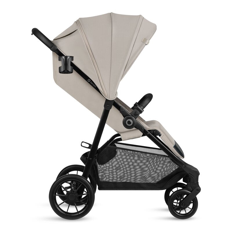Carucior sport, Lionelo, Emerald, Pliere cu o mana, Copertina XXL UPF50+, Spatar reglabil, Suspensie completa, Roti EVA, 6- 48 luni, Pana la 22 kg, Bej