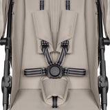 Carucior sport, Lionelo, Emerald, Pliere cu o mana, Copertina XXL UPF50+, Spatar reglabil, Suspensie completa, Roti EVA, 6- 48 luni, Pana la 22 kg, Bej