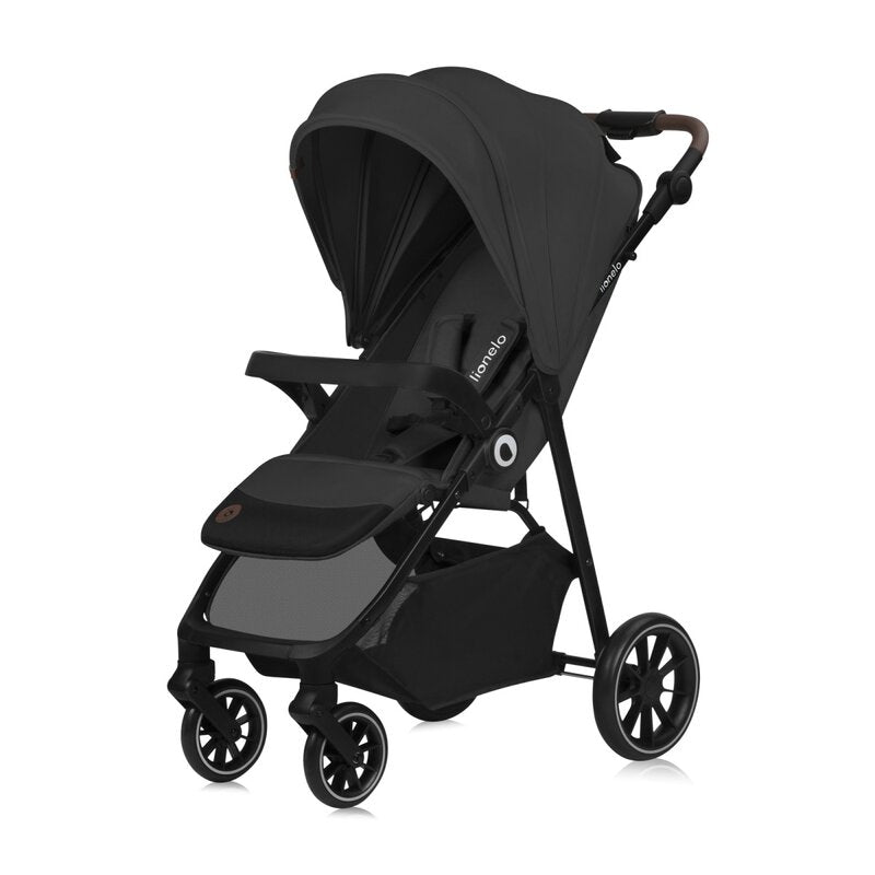 Carucior sport, Lionelo, Emma One, Cu tavita, Suport pahar, Plasa de tantari, Roti EVA, Maner reglabil, Pana la 22 kg, 6 luni+, Conform cu EN1888-1, Gri