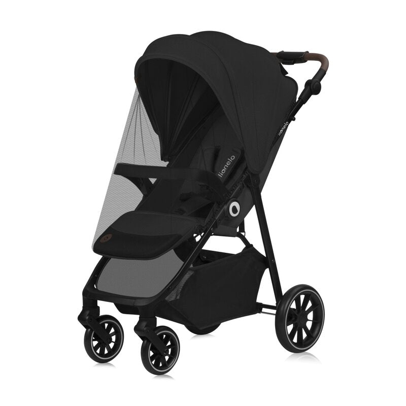 Carucior sport, Lionelo, Emma One, Cu tavita, Suport pahar, Plasa de tantari, Roti EVA, Maner reglabil, Pana la 22 kg, 6 luni+, Conform cu EN1888-1, Gri