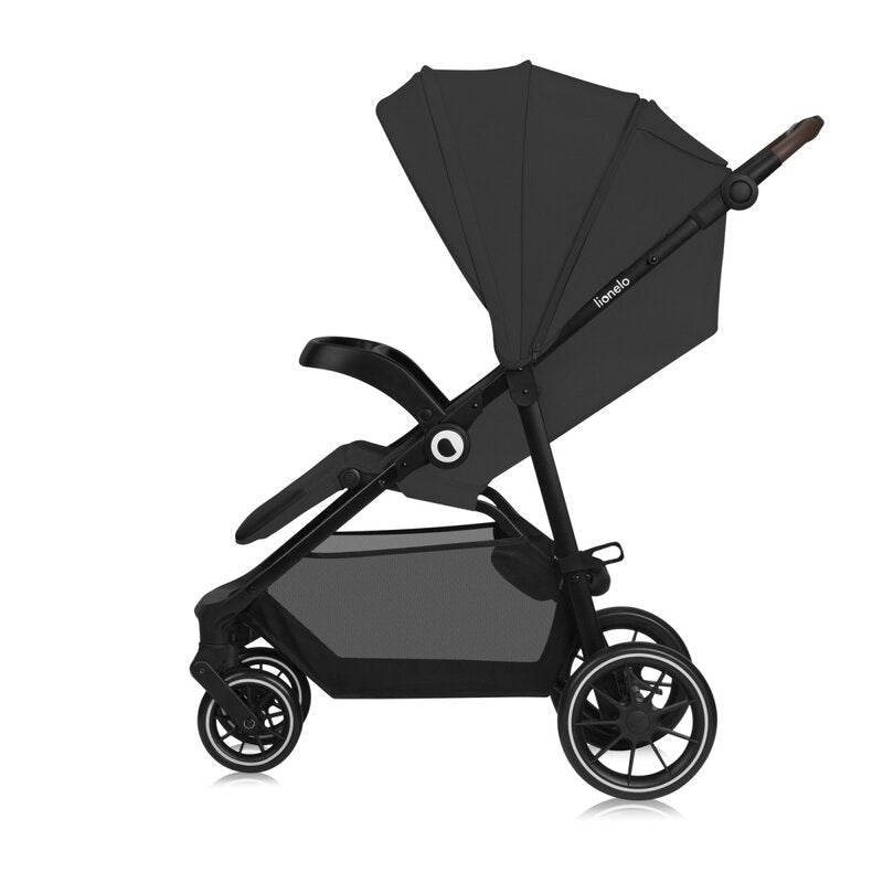 Carucior sport, Lionelo, Emma One, Cu tavita, Suport pahar, Plasa de tantari, Roti EVA, Maner reglabil, Pana la 22 kg, 6 luni+, Conform cu EN1888-1, Gri - gogobaby.ro