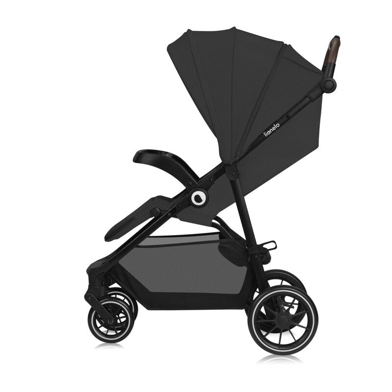Carucior sport, Lionelo, Emma One, Cu tavita, Suport pahar, Plasa de tantari, Roti EVA, Maner reglabil, Pana la 22 kg, 6 luni+, Conform cu EN1888-1, Gri - gogobaby.ro